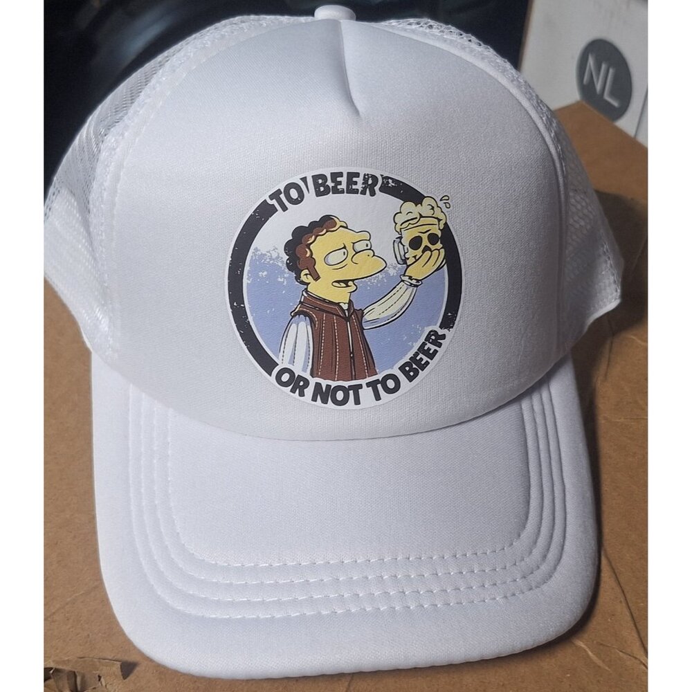 Adjustable Trucker Baseball Hat Cap To Beer or Not To Beer Moe Simpsons